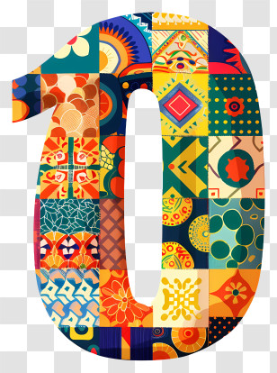 Number 0 - Colorful Mosaic Number 0 Transparent PNG