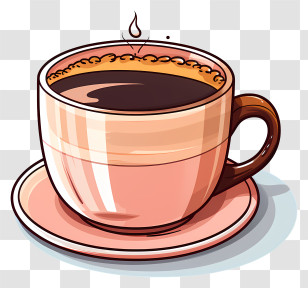 Coffee Cup - Warm Coffee Cup On Saucer Illustration Transparent PNG