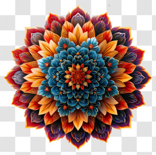 Mandala - Vibrant And Colorful Floral Mandala Design Transparent PNG