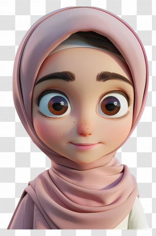 Muslim Girl - Brown-Eyed Hijab Girl Character Transparent PNG