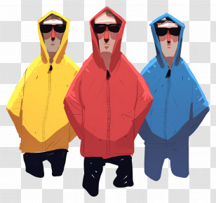 Men In Hoodies - Colorful Hoodies With Sunglasses Transparent PNG