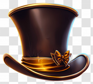 Top Hat - Elegant Black Top Hat With Bow Transparent PNG