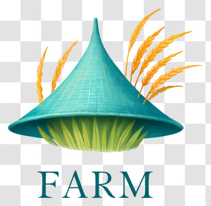 Farm Logo - Farm Logo With Teal Conical Hat Transparent PNG