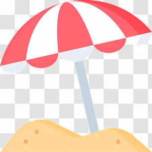 Beach Umbrella - Beach Umbrella On Sand Illustration Transparent PNG
