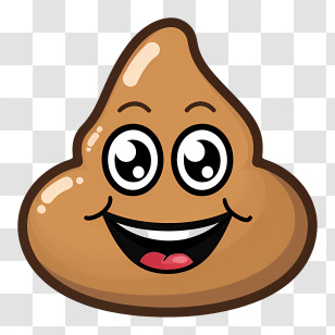 Poop Emoji - Smiling Poop Emoji Cartoon Design Transparent PNG