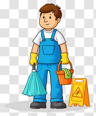 Cleaning Service - Janitor Ready For Cleaning Transparent PNG