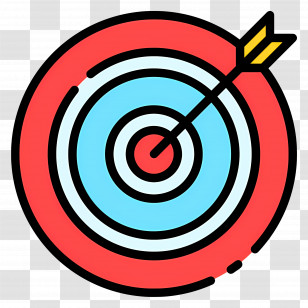 Dart Board - Red And Blue Target With Yellow Arrow Design Transparent PNG