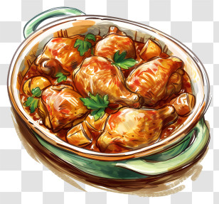 Chicken Cobbler - Cooked Chicken Dish Transparent PNG