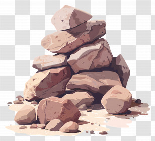 Rock Pile - Stacked Rock Pile In Nature Transparent PNG