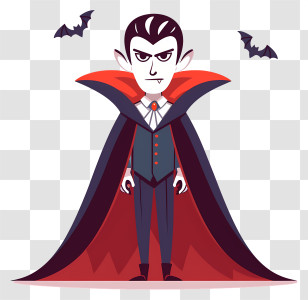 Cartoon Vampire - Spooky Cartoon Vampire Transparent PNG