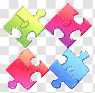 Puzzle Pieces - Colorful Puzzle Pieces In Glossy Finish Transparent PNG