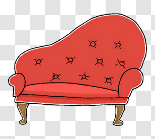 Icon - Elegant Red Antique Sofa For Cozy Living Spaces Transparent PNG