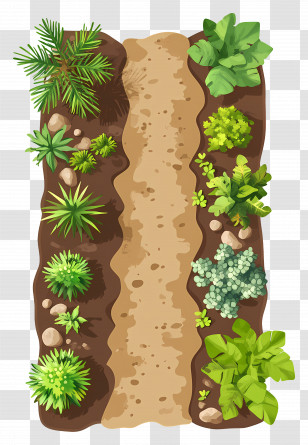 Tree Plan - Garden Path With Plants Transparent PNG
