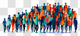 World Population Day - Colorful Crowd Illustration In Abstract Style Transparent PNG