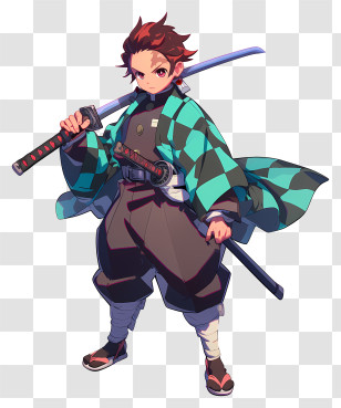Tanjiro Kamado - Anime Boy With Sword Transparent PNG