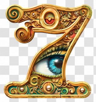 Number 7 - Ornate Number Seven With Eye Transparent PNG