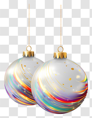 White Ornament - Elegant Colorful Christmas Ornaments Transparent PNG