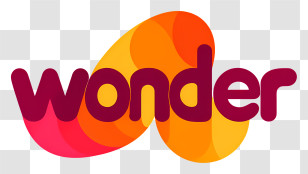 Wonder - Playful Wonder Wordmark With Colorful Blobs Transparent PNG