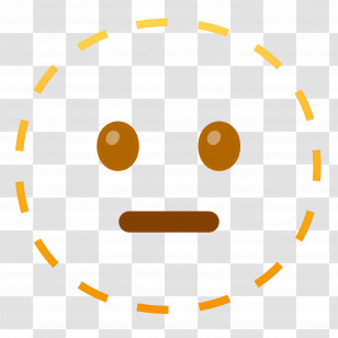Dotted Line Face Emoji - Neutral Face Emoji Transparent PNG