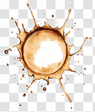Coffee Stain - Artistic Coffee Splash Illustration Transparent PNG