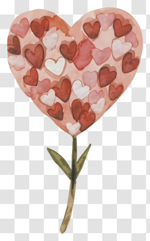 Pink Heart Shaped Flower - Heart Shaped Flower Transparent PNG