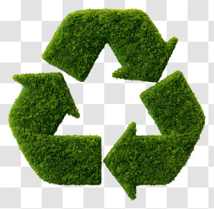 Mossy Recycle Symbol - Green Recycle Symbol Made Of Leaves Transparent PNG