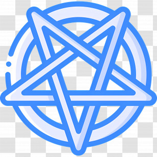 Pentagram Symbol - Blue Pentagram In Circle Transparent PNG