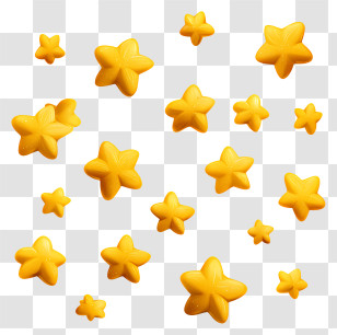 Scattered Yellow Stars - Yellow Star Shapes Transparent PNG