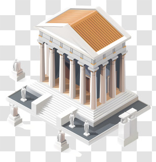 Greek Temple - Ancient Greek Temple Architectural Illustration Transparent PNG
