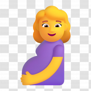Pregnant Woman Emoji - Pregnant Woman Emoji In Purple Dress Transparent PNG