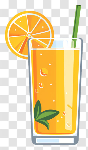 Orange Juice - Refreshing Glass Of Orange Juice Transparent PNG