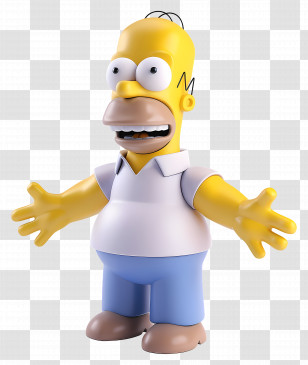 Homer Simpson - Surprised Cartoon Man In White Shirt Transparent PNG