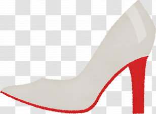High Heels - Beige High-Heeled Shoe With Red Heel Accent Transparent PNG