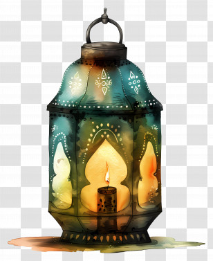 Arabic Lantern - Vintage Lantern With Candle Light Transparent PNG