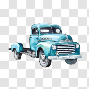 Vintage Truck - Blue Vintage Truck Illustration Transparent PNG