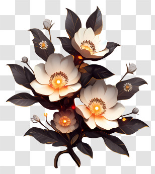 3d Flower Art - Elegant White Floral Arrangement Transparent PNG
