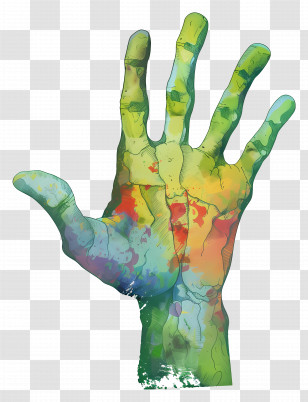 Zombie Hand - Colorful Artistic Hand Illustration Transparent PNG