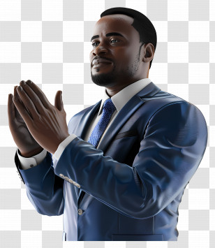 Businessman Applauding - Man Clapping In A Blue Suit Illustration Transparent PNG