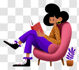 Woman Reading - Person Reading In Comfortable Chair Transparent PNG