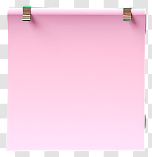 Pastel Paper Note Sticker - Pink Paper With Clips Transparent PNG