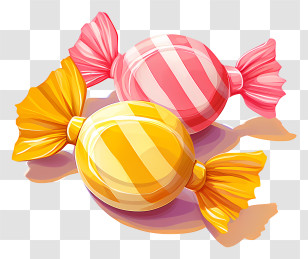 Lollipops - Striped Wrapped Candies Transparent PNG