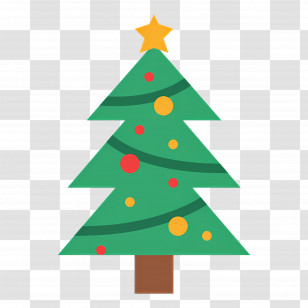 Christmas Tree - Decorated Christmas Tree Cartoon Transparent PNG