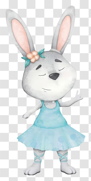 Cartoon Rabbit - Ballet Bunny In Tutu Transparent PNG