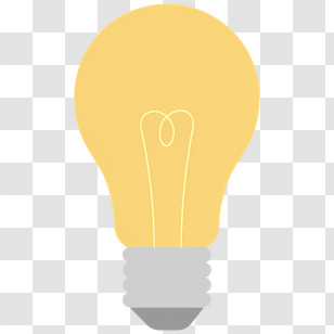 Light Bulb - Yellow Light Bulb Icon Symbolizing Ideas Transparent PNG