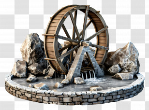 Water Wheel - Rustic Water Wheel Transparent PNG