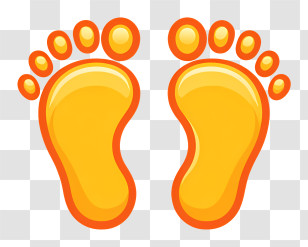 Feet Emoji - Yellow Footprints Illustration Transparent PNG