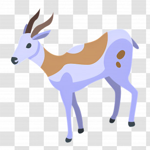 Gazelle - Cartoon Stylized Antelope Transparent PNG