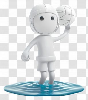 Water Polo - Cartoon Water Polo Player Transparent PNG