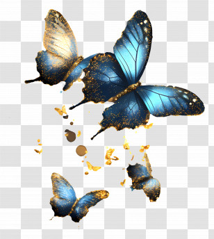 Glitter Butterfly - Blue Butterflies Transparent PNG