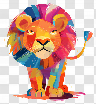 Lion - Colorful Artistic Lion Illustration Transparent PNG